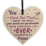 Handmade Gift For Best Friend Wooden Heart Sign Friendship Gift