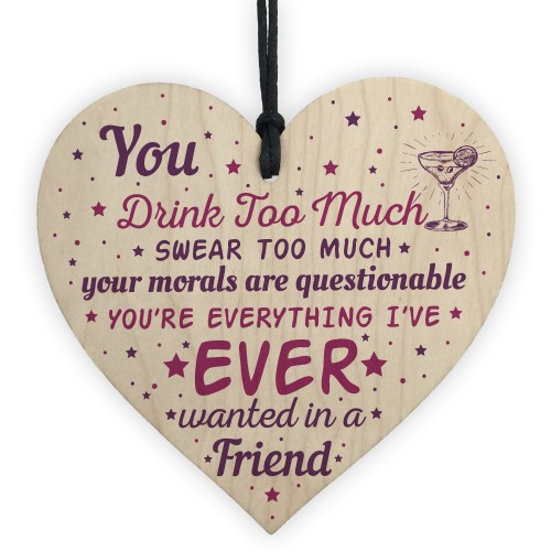 Handmade Gift For Best Friend Wooden Heart Sign Friendship Gift