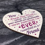 Handmade Gift For Best Friend Wooden Heart Sign Friendship Gift