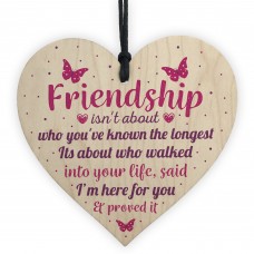 Friendship Gift Handmade Wooden Heart Plaque Best Friend Sign