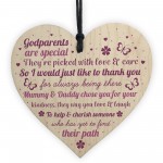 Novelty Godparent Christening Gift Wooden Heart Godmother Gifts