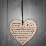 Novelty Godparent Christening Gift Wooden Heart Godmother Gifts