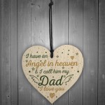 Special Angel Dad Heart Shaped Wood Memorial Grave Plaque