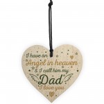 Special Angel Dad Heart Shaped Wood Memorial Grave Plaque