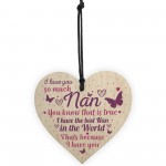 Nan Gifts For Granny Grandma Wood Heart Sign BirthdayT THANK YOU
