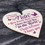 Nan Gifts For Granny Grandma Wood Heart Sign BirthdayT THANK YOU