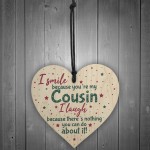 Novelty Cousin Family Friend Gift Wood Heart Thank You Keepsake