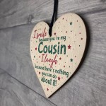Novelty Cousin Family Friend Gift Wood Heart Thank You Keepsake
