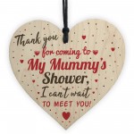 THANK YOU Gift For Baby Shower Wood Heart Favour Tag Plaque