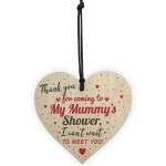 THANK YOU Gift For Baby Shower Wood Heart Favour Tag Plaque