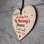 THANK YOU Gift For Baby Shower Wood Heart Favour Tag Plaque