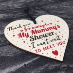 THANK YOU Gift For Baby Shower Wood Heart Favour Tag Plaque