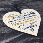 Dad Daddy To Be Gift Funny Novelty Wooden Heart Baby Shower Gift