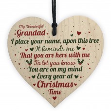 Christmas Memorial Nan Handmade Wooden Heart Tree Decoration