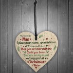 Christmas Memorial Nan Handmade Wooden Heart Tree Decoration