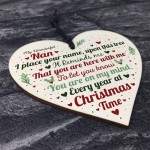 Christmas Memorial Nan Handmade Wooden Heart Tree Decoration