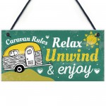 Funny Caravan Rules Sign Novelty Plaque Wall Door Friend Gifts