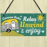 Funny Caravan Rules Sign Novelty Plaque Wall Door Friend Gifts