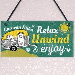 Funny Caravan Rules Sign Novelty Plaque Wall Door Friend Gifts