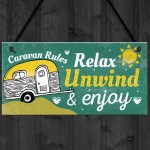 Funny Caravan Rules Sign Novelty Plaque Wall Door Friend Gifts