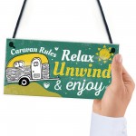 Funny Caravan Rules Sign Novelty Plaque Wall Door Friend Gifts