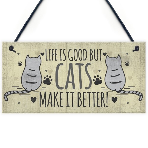 Funny Cat Signs For Home Cat House Wall Plaque Sign Xmas Gift