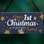 1st First Christmas In New Home Hanging Wall Xmas Tree Plaque