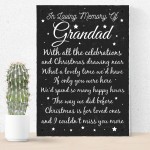 Dad Grandad In Memory Plaque Christmas Xmas Memorial Plaques