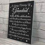 Dad Grandad In Memory Plaque Christmas Xmas Memorial Plaques