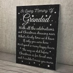 Dad Grandad In Memory Plaque Christmas Xmas Memorial Plaques