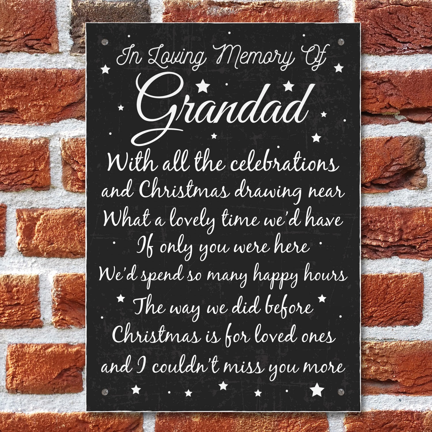 Dad Grandad In Memory Plaque Christmas Xmas Memorial Wall Plaque Gifts For Him Dad Grandad In Memory Plaque Christmas Xmas Memorial Wall Plaque Gifts For Him