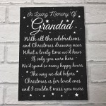 Dad Grandad In Memory Plaque Christmas Xmas Memorial Plaques