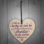 Keepsake Wooden Heart Plaque Birthday Thank You Gifts for Auntie