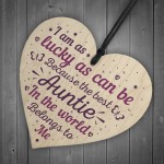 Keepsake Wooden Heart Plaque Birthday Thank You Gifts for Auntie