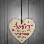 Handmade Auntie Gift Wooden Heart Plaque Birthday Thank You Gift
