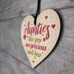 Handmade Auntie Gift Wooden Heart Plaque Birthday Thank You Gift