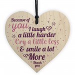 THANK YOU Gift For Best Friend Wooden Heart Christmas Keepsake