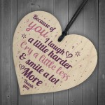 THANK YOU Gift For Best Friend Wooden Heart Christmas Keepsake