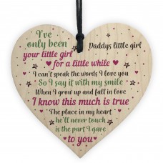 Daddy's Litlle Girl Heart FATHERS DAY Christmas Birthday Gifts 
