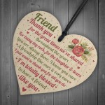 Thank You Best Friend Heart Wooden Plaque Friend Birthday Gifts