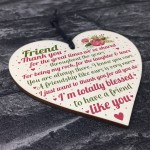 Thank You Best Friend Heart Wooden Plaque Friend Birthday Gifts