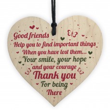 Good Friends Friendship Gift Handmade Wood Heart Sign Keepsake