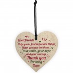 Good Friends Friendship Gift Handmade Wood Heart Sign Keepsake