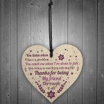 Friendship Best Friend Gift Wooden Heart Thank You Novelty Gift