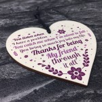Friendship Best Friend Gift Wooden Heart Thank You Novelty Gift