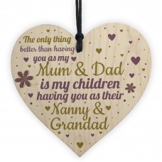 Gifts For Mum Dad Nan Nanny Grandad Wooden Heart Plaque Gift