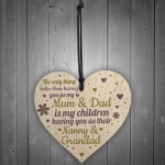 Gifts For Mum Dad Nan Nanny Grandad Wooden Heart Plaque Gift