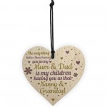 Gifts For Mum Dad Nan Nanny Grandad Wooden Heart Plaque Gift