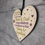 Gifts For Mum Dad Nan Nanny Grandad Wooden Heart Plaque Gift