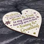 Gifts For Mum Dad Nan Nanny Grandad Wooden Heart Plaque Gift